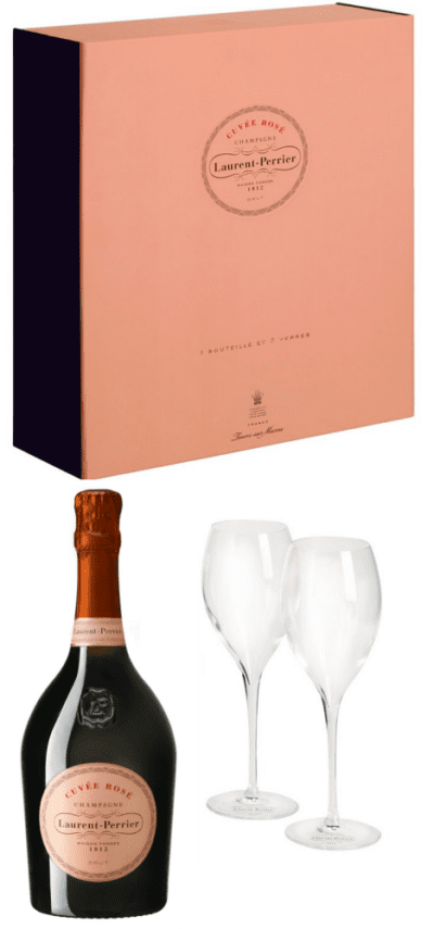 Laurent Perrier Cuvee Rose Champagne & Flutes