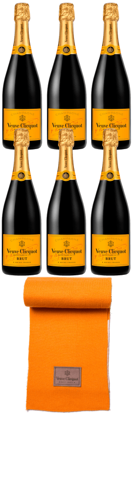 Veuve Clicquot Champagne Brut (6 bottles + Clicquot Scarf)