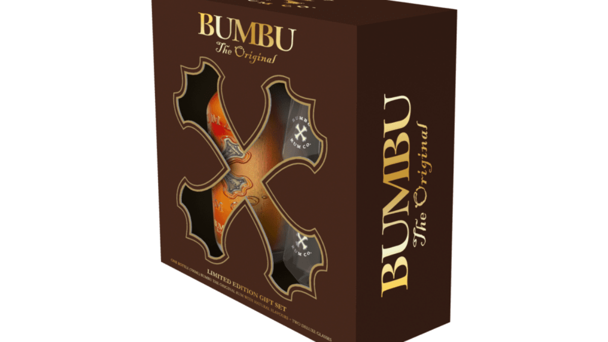 Bumbu The Original Rum Gift Set W/ 2 Rock Glasses