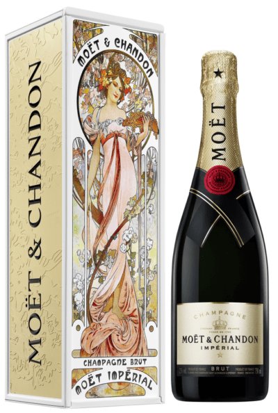 Moet & Chandon (Alphonse Mucha Woman In Flowers Metal Gift Box)