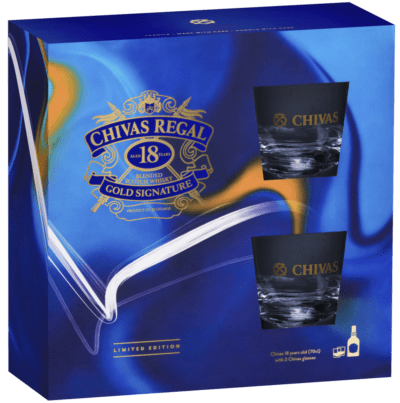 Chivas Regal 18yo Scotch Whisky (Two Glass Gift Set)